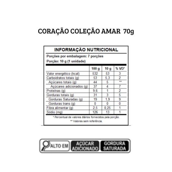 Coração ao leite Coleção Amar 70g - Imagem 2