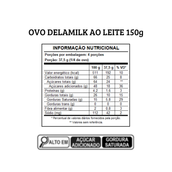 Ovo de Páscoa Delamilk Ao Leite 150g - Imagem 2